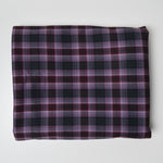 Purple + Black Plaid Soft Twill Woven Fabric - 56" x 89"