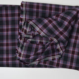 Purple + Black Plaid Soft Twill Woven Fabric - 56" x 89"