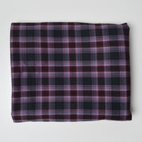 Purple + Black Plaid Soft Twill Woven Fabric - 56" x 89"