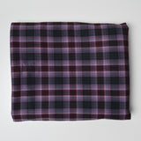 Purple + Black Plaid Soft Twill Woven Fabric - 56" x 89"