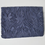 Slate Blue Eyelet Floral Lace Fabric - 52" x 74"