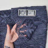 Slate Blue Eyelet Floral Lace Fabric - 52" x 74"