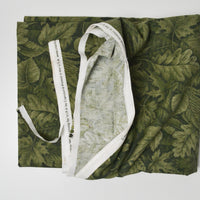 Green Leaf Print Quilting Weight Woven Fabric - 45" x 86"