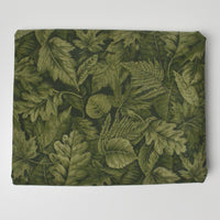 Green Leaf Print Quilting Weight Woven Fabric - 45" x 86"