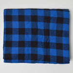 Blue + Black Buffalo Check Flannel Woven Fabric - 44" x 72"