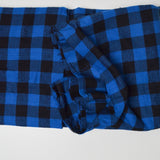 Blue + Black Buffalo Check Flannel Woven Fabric - 44" x 72"