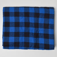 Blue + Black Buffalo Check Flannel Woven Fabric - 44" x 72"