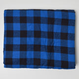Blue + Black Buffalo Check Flannel Woven Fabric - 44" x 72"