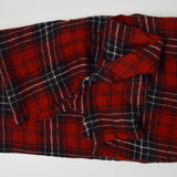 Red, Black + White Plaid Woolly Crepe Woven Fabric - 26" x 40"