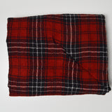 Red, Black + White Plaid Woolly Crepe Woven Fabric - 26" x 40"