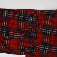 Red, Black + White Plaid Woolly Crepe Woven Fabric - 35" x 40"