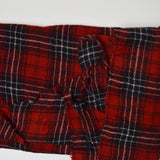 Red, Black + White Plaid Woolly Crepe Woven Fabric - 35" x 40"