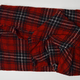 Red, Black + White Plaid Woolly Crepe Woven Fabric - 45" x 55"