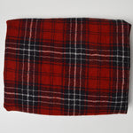 Red, Black + White Plaid Woolly Crepe Woven Fabric - 48" x 56"