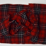 Red, Black + White Plaid Woolly Crepe Woven Fabric - 48" x 56"