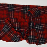 Red, Black + White Plaid Woolly Crepe Woven Fabric - 29" x 55"