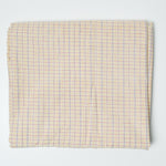 Yellow, Pink + Blue Plaid Lightweight Woven Fabric - 44" x 78"
