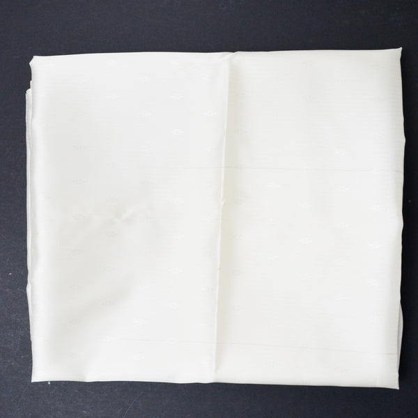 White Silky Stripe + Geometric Damask Woven Fabric - 45" x 106"