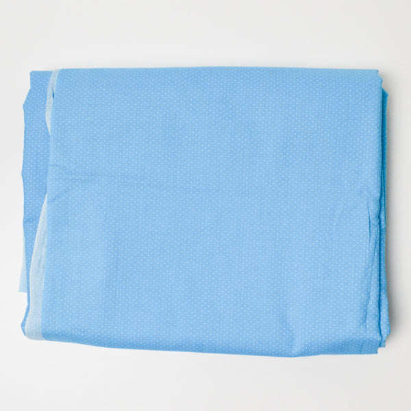 Blue + White Small Polka Dot Quilting Weight Woven Fabric - 45" x 110"