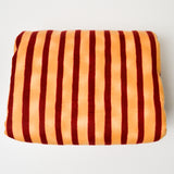 Orange + Red Stripe Brushed Flannel Fabric - 43" x 296"