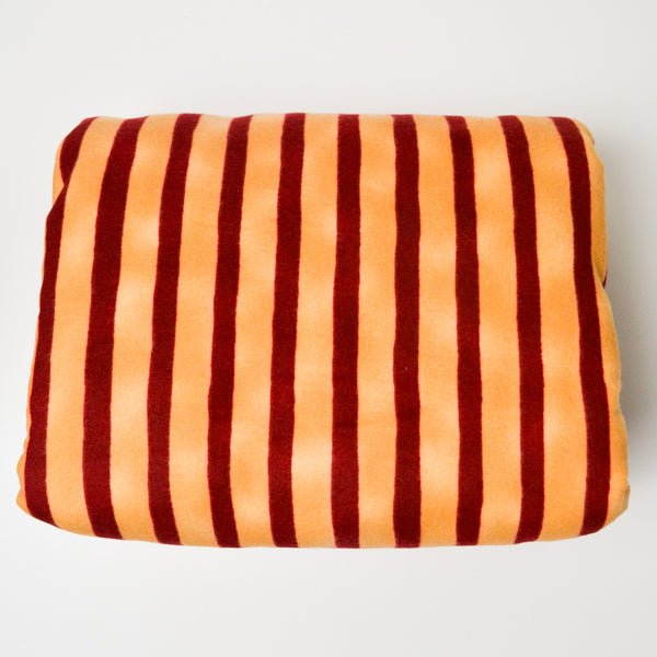 Orange + Red Stripe Brushed Flannel Fabric - 43" x 296"