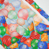 Blue, Orange, Red + Green Balloon Print Quilting Weight Woven Fabric - 44" x 100"