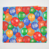 Blue, Orange, Red + Green Balloon Print Quilting Weight Woven Fabric - 44" x 100"
