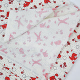 White + Red Children Playing Illustration Quilting Weight Woven Fabric - 42" x 104"