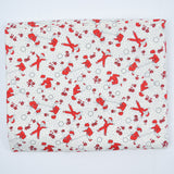 White + Red Children Playing Illustration Quilting Weight Woven Fabric - 42" x 104"