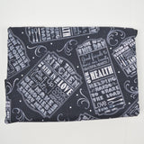 Black + White Kitchen Motivational Mantra Print Quilting Weight Woven Fabric - 42" x 112"