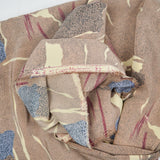 Brown, Beige + Gray Geometric Print Drapey Synthetic Woven Fabric - 45" x 184"