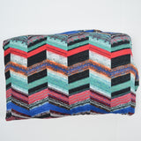 Dark Bright Grungy Chevron Print Stretch Knit Fabric - 60" x 200"
