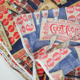 Vintage Coca Cola Bottle + Caps Illustration Print Quilting Weight Woven Fabric - 44" x 124"