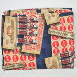 Vintage Coca Cola Bottle + Caps Illustration Print Quilting Weight Woven Fabric - 44" x 124"