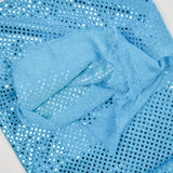 Light Blue Metallic Sequin Knit Fabric - 47" x 132"