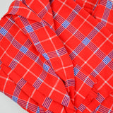 Red, White + Blue Woven Plaid Fabric - 58" x 74"