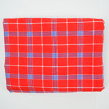 Red, White + Blue Woven Plaid Fabric - 58" x 74"