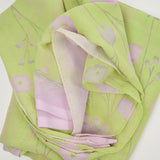 Green + Lavender Floral Print Sheer Fabric - 43" x 196"