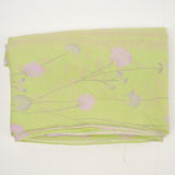 Green + Lavender Floral Print Sheer Fabric - 43" x 196"