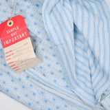 Light Blue + White Geometric Grid Synthetic Knit Fabric - 62" x 114"