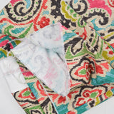 Beige + Multicolor Paisley Print Canvas Woven Fabric - 56" x 100"