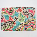 Beige + Multicolor Paisley Print Canvas Woven Fabric - 56" x 100"