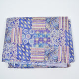 Purple, Blue + Gold Floral Patchwork Print Quilting Weight Woven Fabric - 44" x 144"