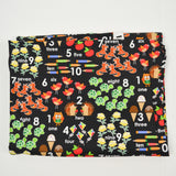 Black + Colorful Counting Illustration Print Quilting Weight Woven Fabric - 40" x 144"