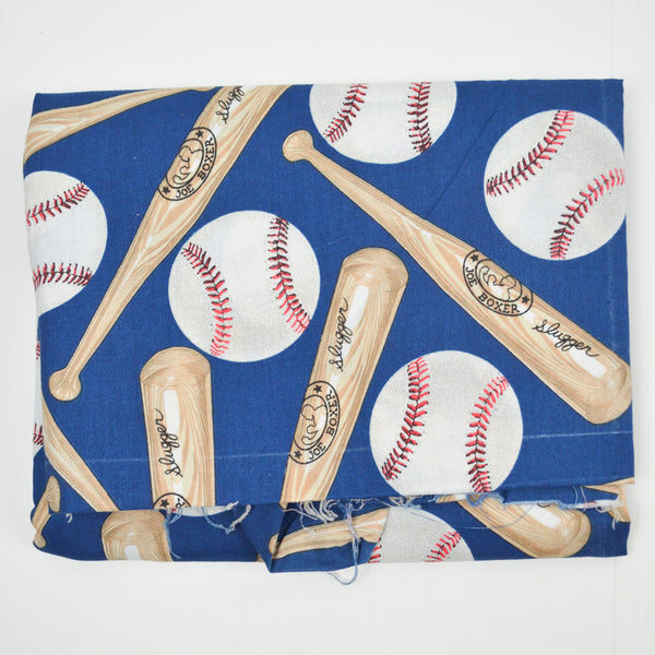 Joe Boxer Baseball Illustration Print Quilting Weight Woven Fabric - 44" x 106"