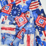 Red, White + Blue Stars + Stripes Print Quilting Weight Woven Fabric - 44" x 120"