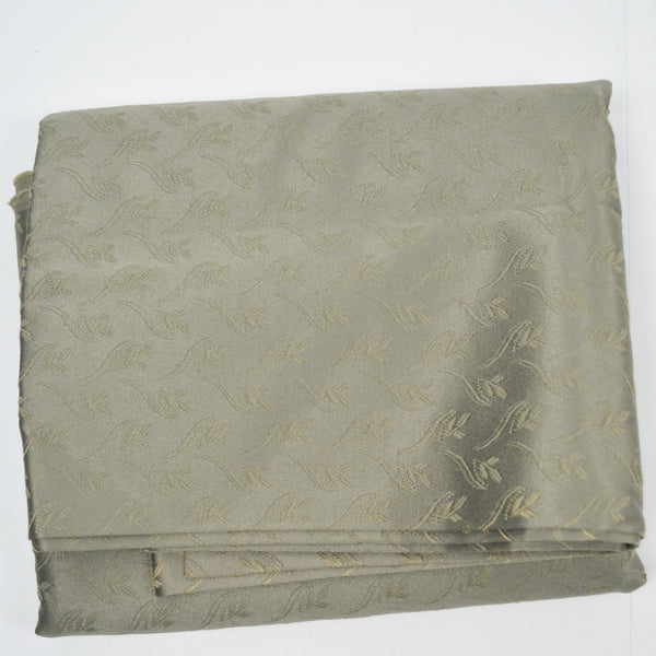 Gray-Green Damask Floral Thick Woven Fabric - 58" x 82"