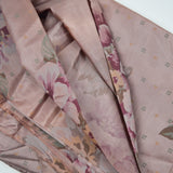 Mauve Floral Print Moire Woven Fabric - 44" x 120" - Sun Stained