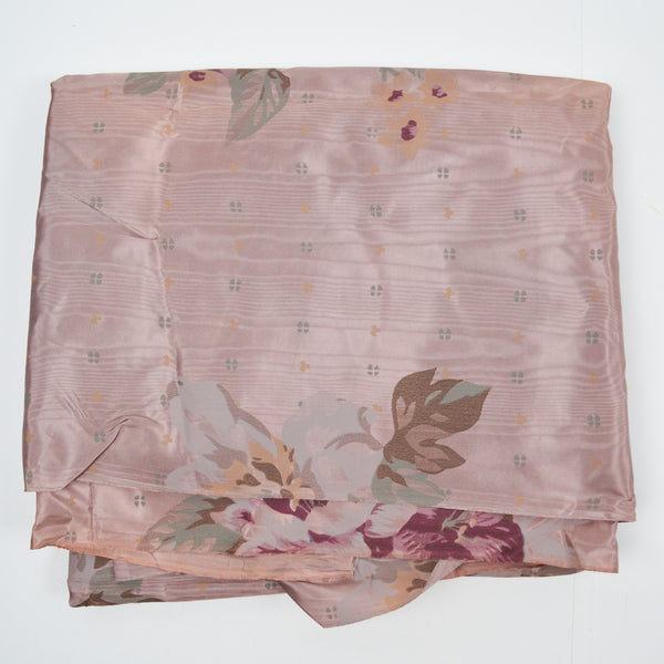 Mauve Floral Print Moire Woven Fabric - 44" x 120" - Sun Stained