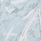 Light Blue + White Faith Dove Print Fleece Fabric - 50" x 64"